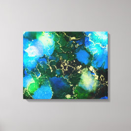 Enfärgning av Bläck med  och Guld Canvastryck