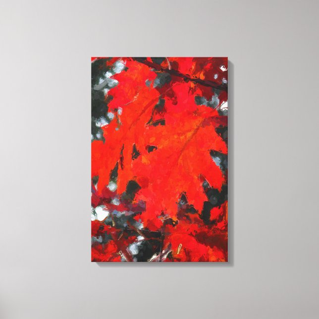 Enfärgning av Red Maple Löv Canvastryck (Framsida)