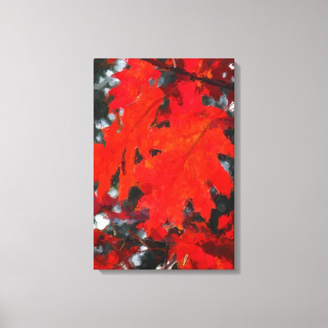 Enfärgning av Red Maple Löv Canvastryck (Framsida)