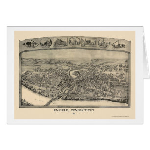 Enfield panorama- karta för CT - 1908 Hälsningskort