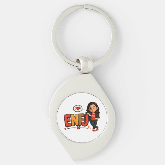 ENFJ SWIRL SILVERFÄRGAD NYCKELRING (Framsidan)