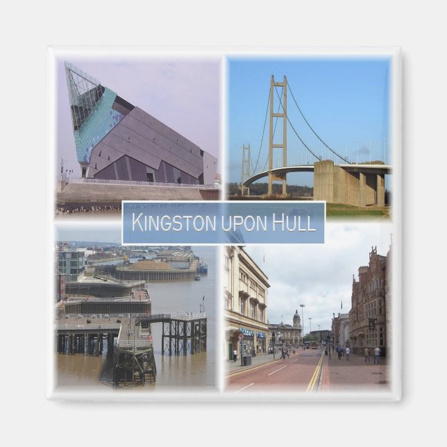 ENG017 KINGSTON HULL, Yorkshire, Fridge Magnet (Framsidan)