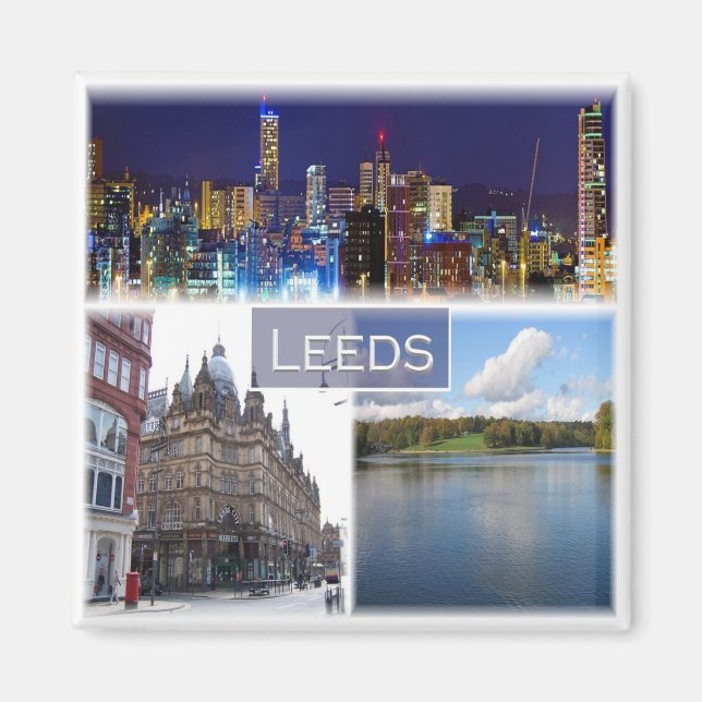 ENG018 LEEDS, Yorkshire, England, Europa, Fridge Magnet (Framsidan)
