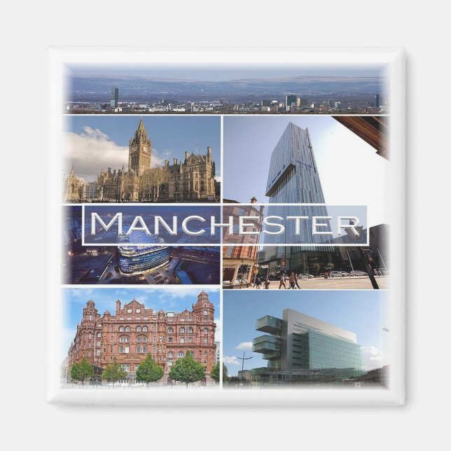 ENG024 MANCHESTER, England, Europa, Fridge Magnet (Framsidan)