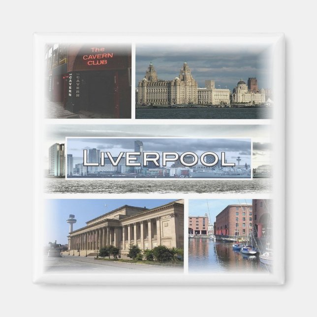 ENG026 LIVERPOOL, England, Europa, Fridge Magnet (Framsidan)