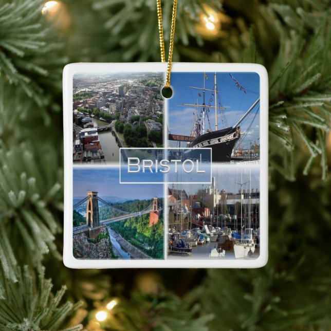 ENG029 BRISTOL, England, Europa Julgransprydnad Keramik (Träd)