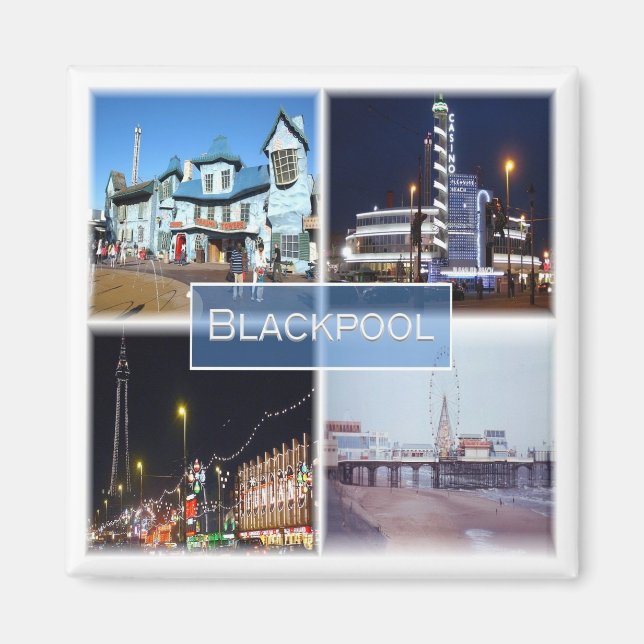 ENG032 BLACKPOOL, Lancashire, England, Fridge Magnet (Framsidan)