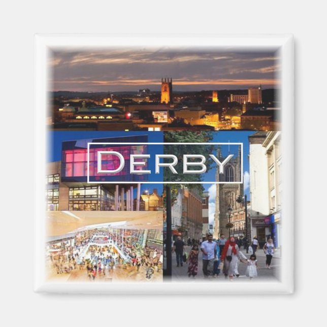 ENG034 DERBY, England, Europe, Fridge Magnet (Framsidan)