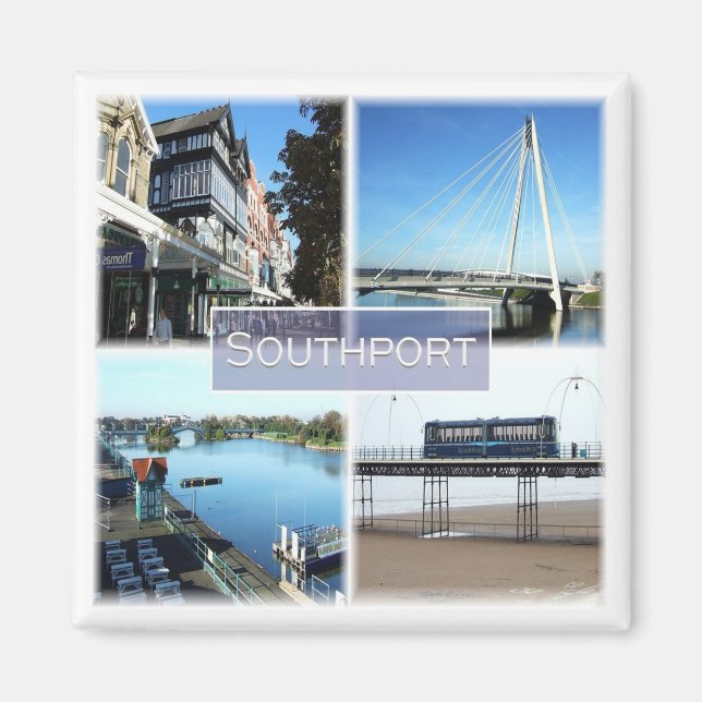 ENG035 SOUTHPORT, England, Europa, Fridge Magnet (Framsidan)