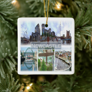 ENG047 NEWCASTLE, England, Europa Julgransprydnad Keramik