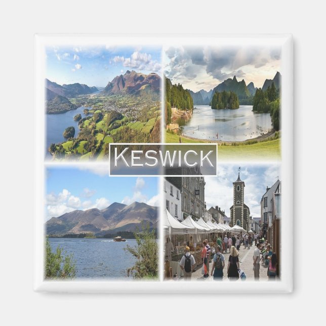 ENG053 KESWICK & SJÖ DISTRICT, England, Fridge Magnet (Framsidan)