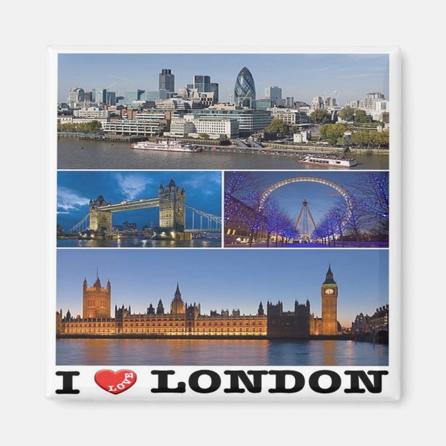 ENG065 LONDON "I KÄRLEK", England, Fridge Magnet (Framsidan)