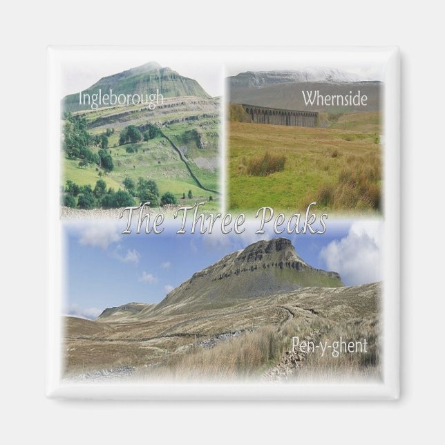 ENG069 THE THREE PEAKS, Yorkshire, Fridge Magnet (Framsidan)
