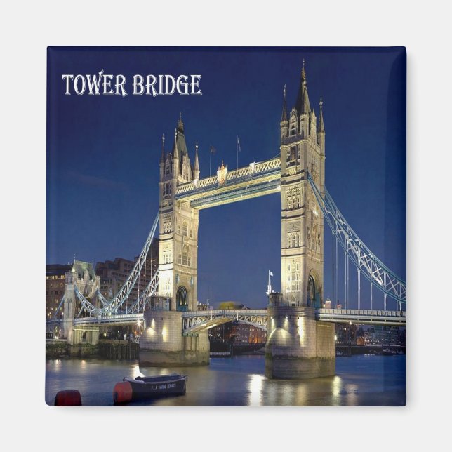 ENG080 LONDON TORN BRIDGE, England, Fridge Magnet (Framsidan)
