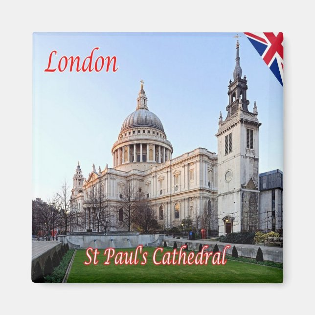 ENG083 LONDON SAINT PAUL CATHEDRAL, Fridge Magnet (Framsidan)