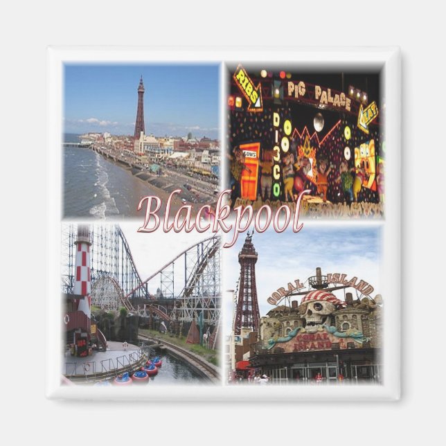 ENG100 BLACKPOOL, England, Europa, Frankrike Magnet (Framsidan)