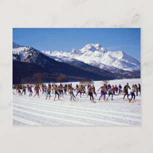 Engadin ski marathon, Silvaplana, Schweiz Wint Vykort