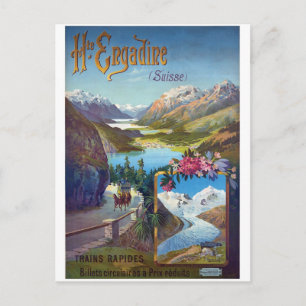 Engadine, sommarlandskap, Schweiz Vykort