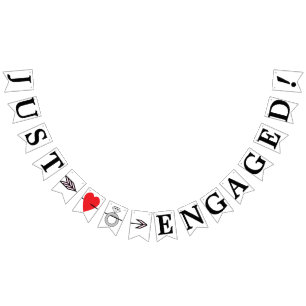 ENGAGAGE, Red Heart, Diamond Ring och Pil Vimplar