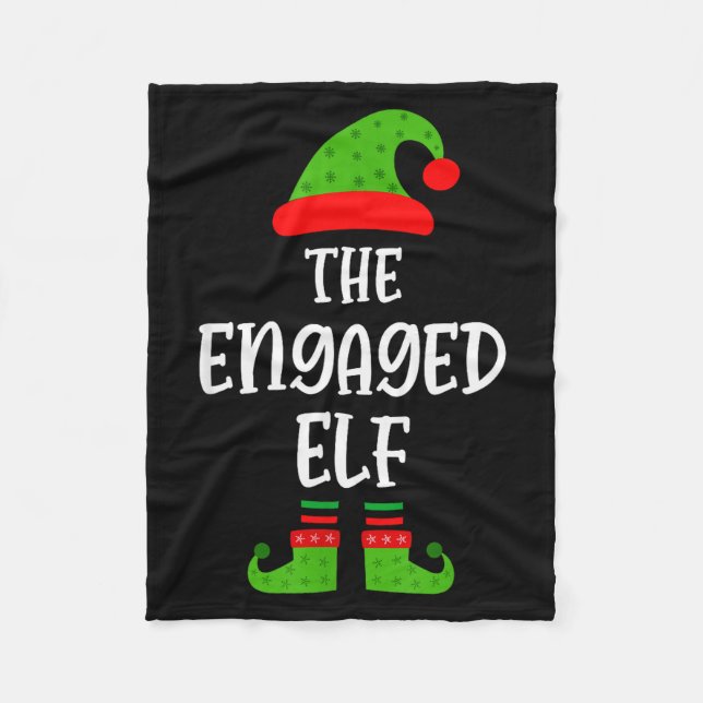 Engaged Elf Family Matching Christmas Engagement  Fleecefilt (Framsidan)