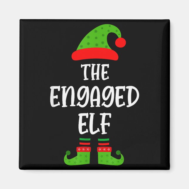 Engaged Elf Family Matching Christmas Engagement  Magnet (Framsidan)