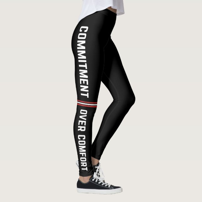 Engagemang Framför Komfort Gym Motivation Leggings (Höger)