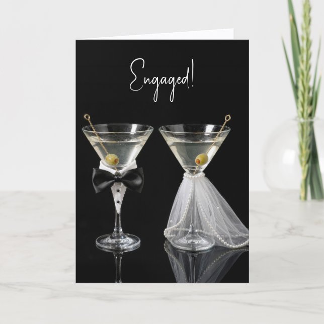 Engagemang Grattis Martini Drinkar Kort (Framsida)