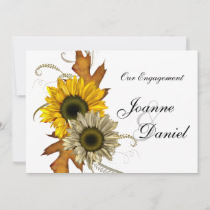 Engagemang Invitation Vit Gul Solros Blommig Inbjudningar