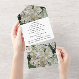 Engagemang Invitation Vit Små Blommor Foto