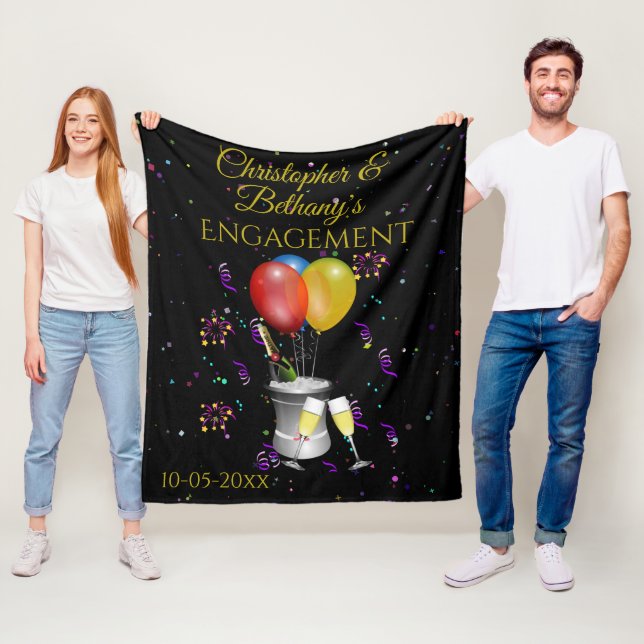 Engagemang Kongligheter Personlig Svart Fleecefilt (På plats)