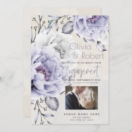 ENGAGEMANG | Rustik Syrlilja och Alabasterpionblom Inbjudningar