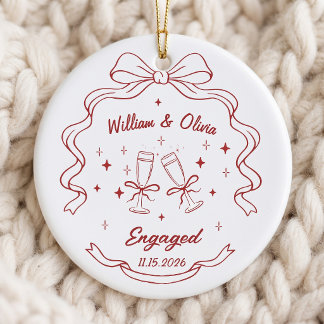 Engagemangsdpresent Till Par Keramik Ornament