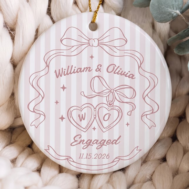 Engagemangsdpresent Till Par Keramik Ornament (Skapare uppladdad)