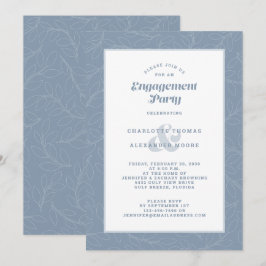 Engagemangsfest Dusty Blue Modern Kul Ledig Chic Inbjudningar