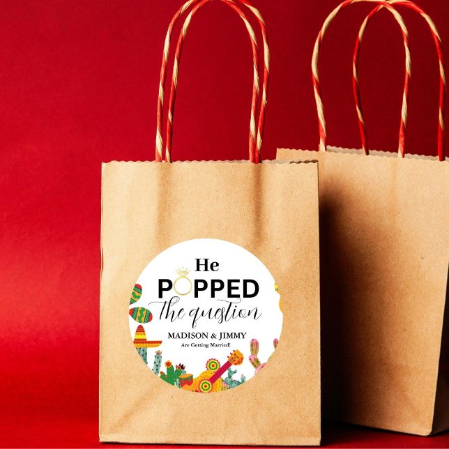 Engagemangsfest sticker, han friade runt klistermärke (Skapare uppladdad)