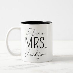 Engagemangskopp Future Mrs Mug, Mr och Mrs-koppar, Två-Tonad Mugg