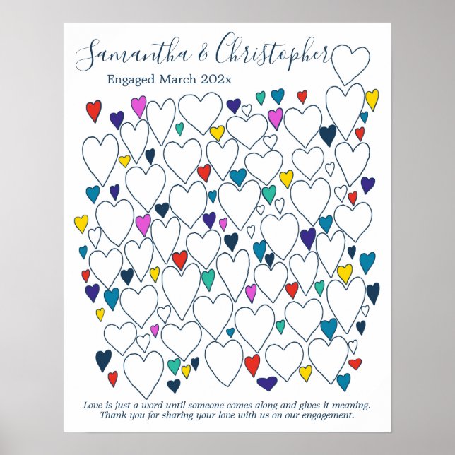 Engagemangspartaj Gästbok Poster (Framsidan)