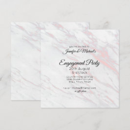 Engagemangspartaj invitation rosa & grå marmor