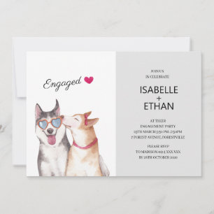 Engagemangspartys-inbjudan, Siberian Husky Invi Inbjudningar