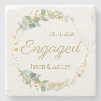 Engagement Announcement Engaged Gift Date & Names Stenunderlägg