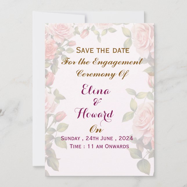 Engagement Ceremony Invitations  Inbjudningar (Framsida)