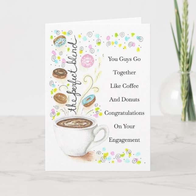 Engagement Go Together Like Coffee and Donuts Kort (Framsida)
