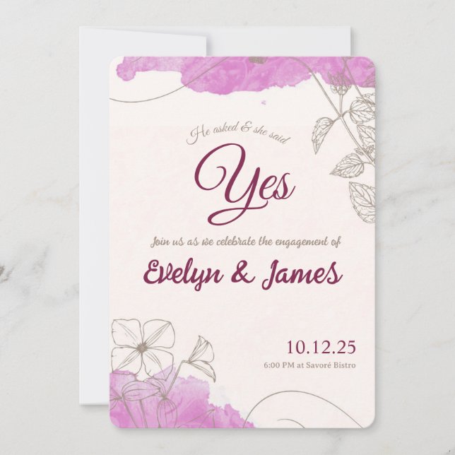 Engagement invitation inbjudningar (Framsida)