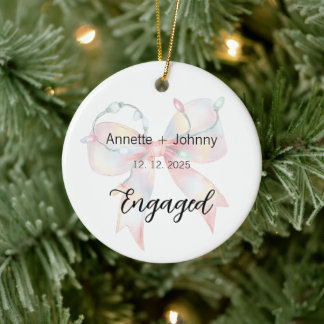 Engagement Ornament, Engaged Ornament, Bridal Julgransprydnad Keramik