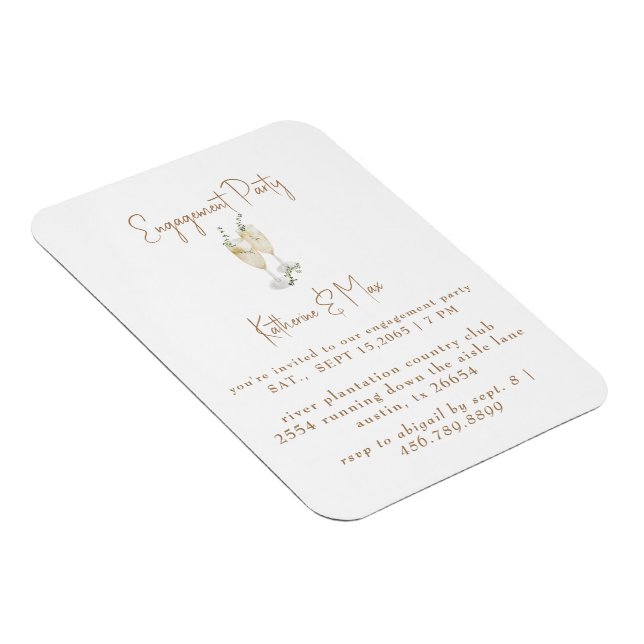 Engagement Party Champagne Toast  Magnet (Högersidan)
