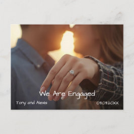 Engagement Photo Announcement Card Helg Vykort
