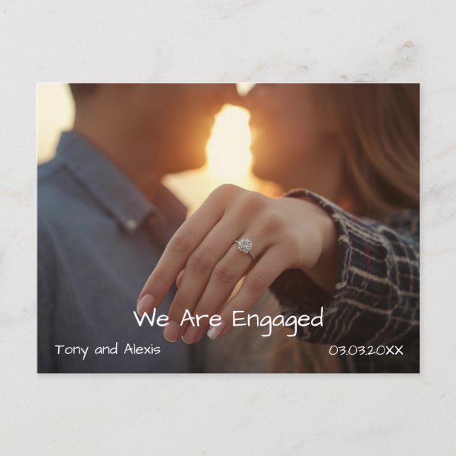Engagement Photo Announcement Card Helg Vykort (Framsida)