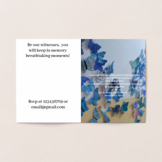 Engagement Small Invitation Gold Foil Card Folierat Kort