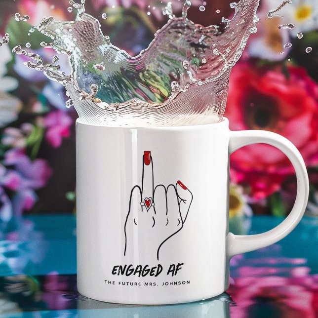 Engagerad AF Brud Ringfinger Framtida Fru Kaffemugg (Skapare uppladdad)