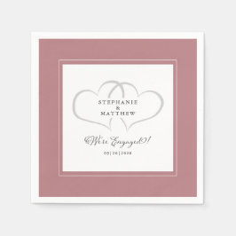 Engagerad Bröllop par Elegant Dusty Ro Rosa Pappersservett